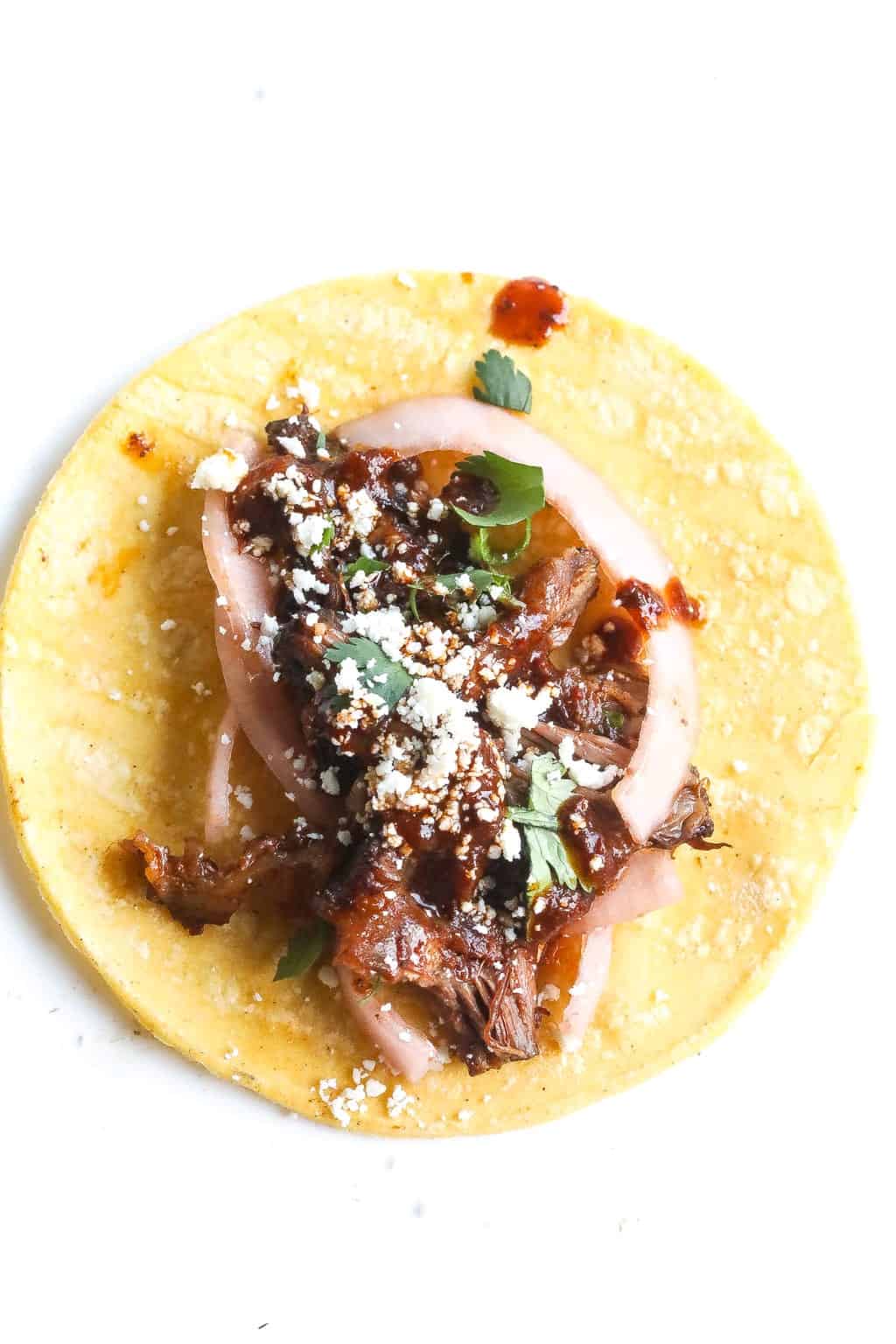 tacos made with braised beef oxtails