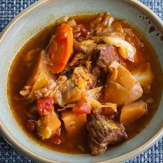 Homemade Vegetable Beef Soup w/ Yuca and Collards - Food Fidelity