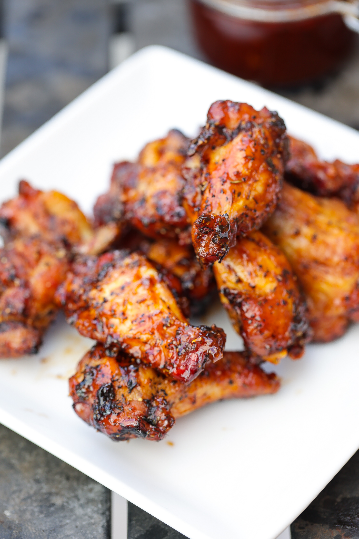 grilled chicken wings on white plate