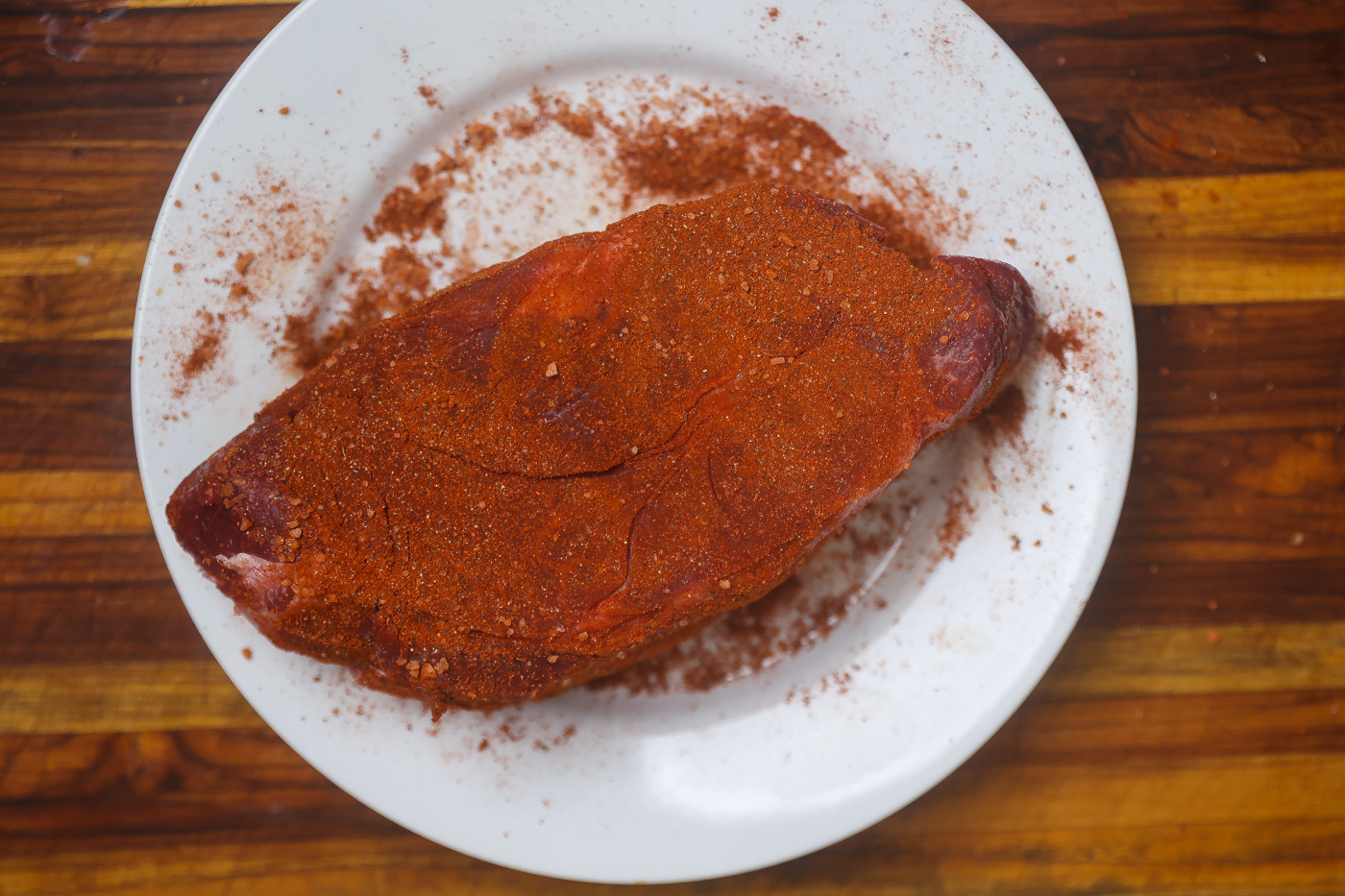 seasoned pot roast on white plate